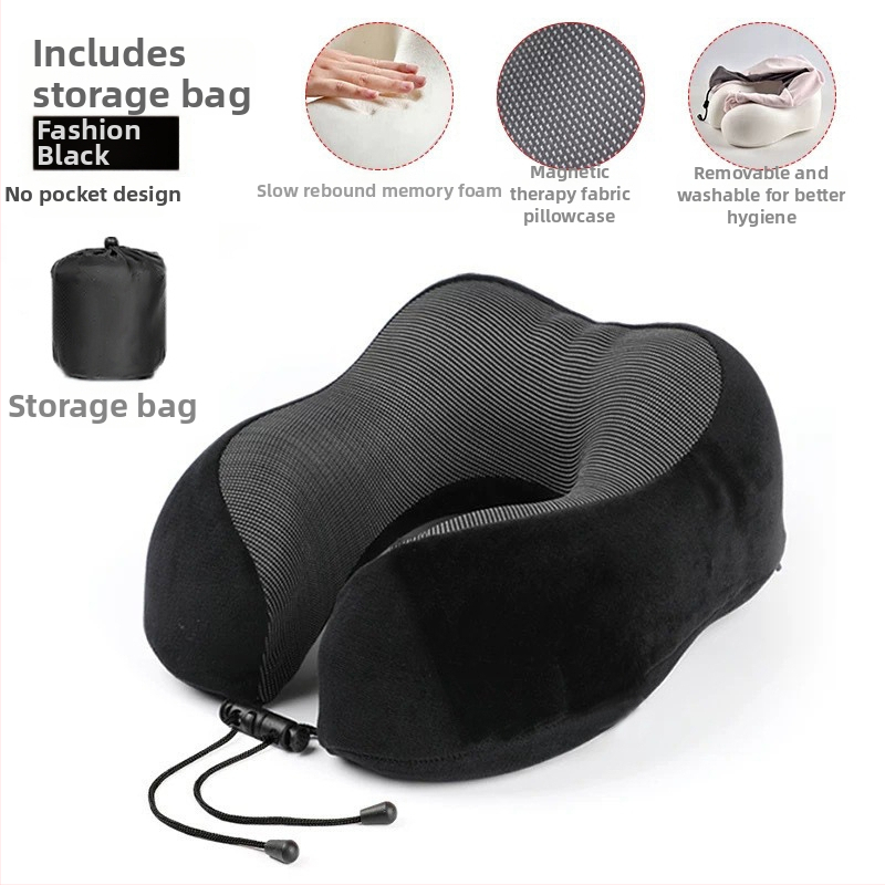 U-kujuline kaelalapp mäluvahtiga reisile, Crystal Velvet kanga, kerge kaal kuni 0,5 kg