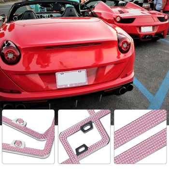 Okvir za registarsku pločicu od nehrđajućeg čelika sa dijamantnim kristalima, pravokutni univerzalni držač Hao Kuang