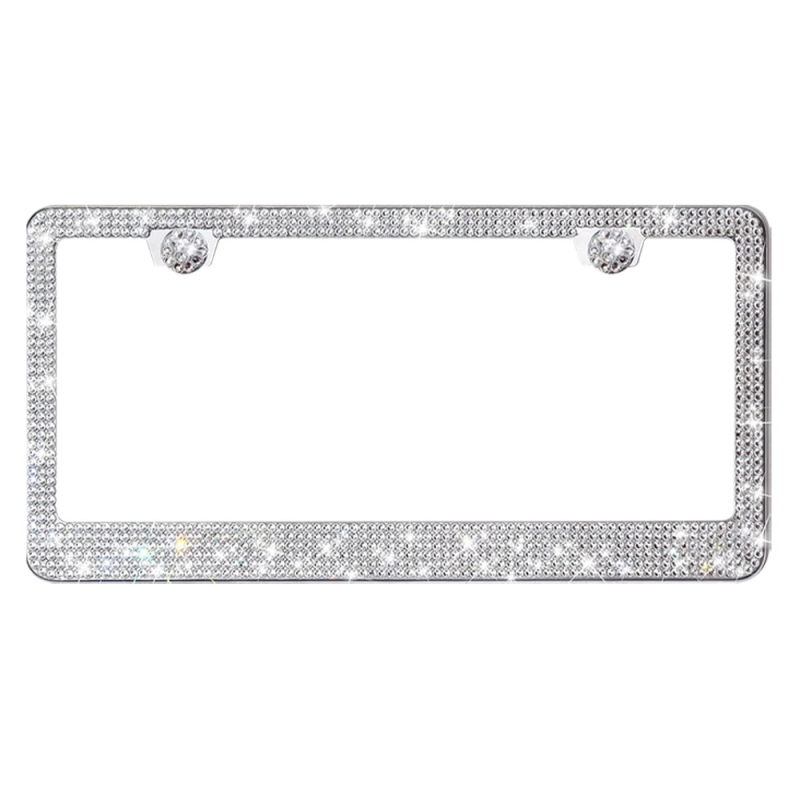 Okvir za registarsku pločicu od nehrđajućeg čelika sa dijamantnim kristalima, pravokutni univerzalni držač Hao Kuang