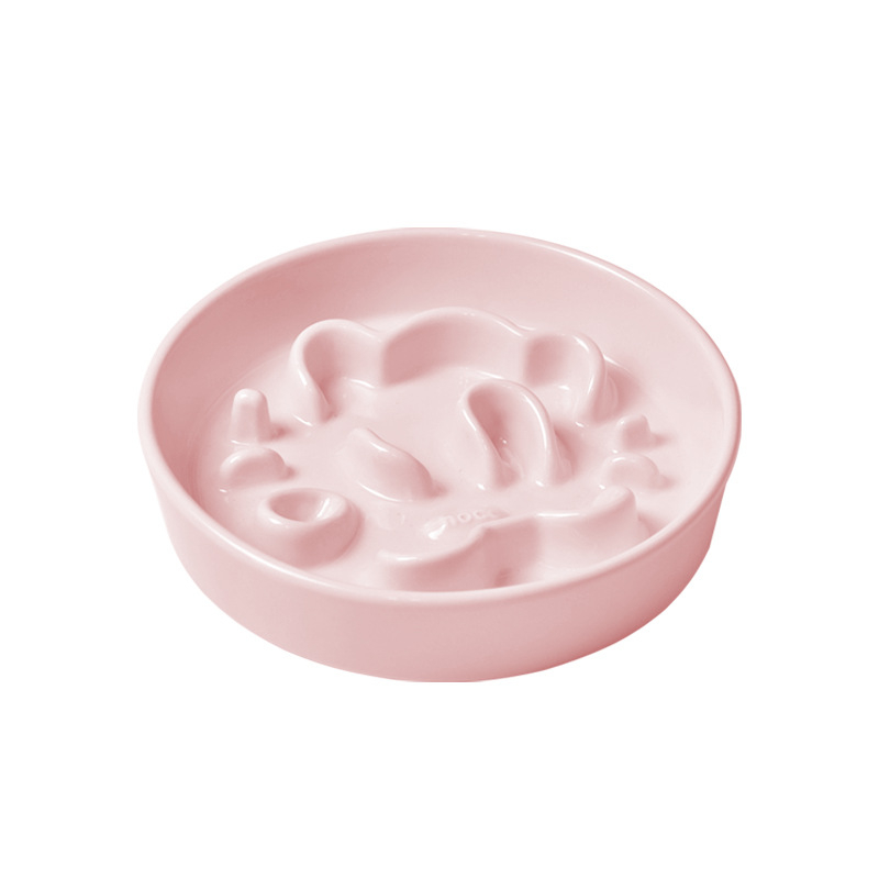 HOCC macska kerámia tál lassú etetéshez - megakadályozza a fulladást, borulás elleni kialakítás, háziállatoknak szánt etetőtál