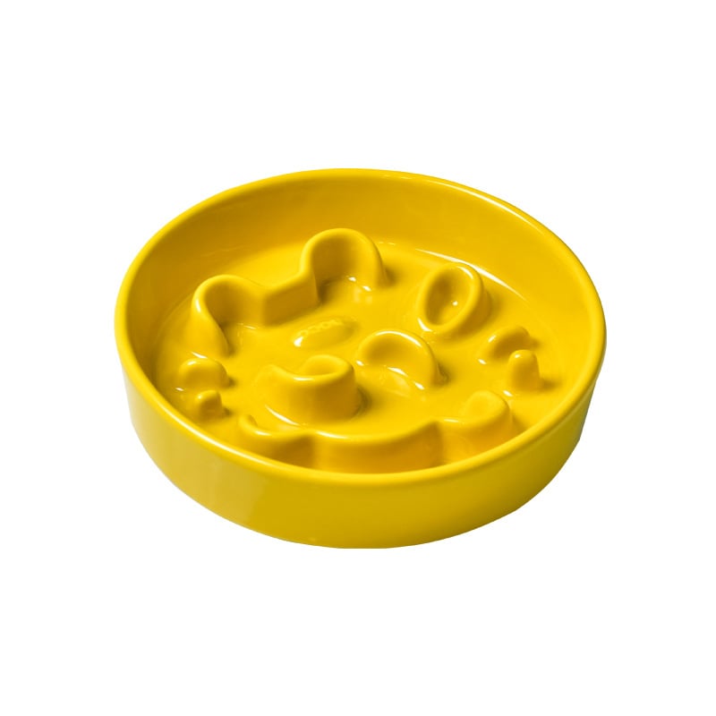 HOCC macska kerámia tál lassú etetéshez - megakadályozza a fulladást, borulás elleni kialakítás, háziállatoknak szánt etetőtál