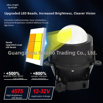 Miglas gaisma ar četrstūra stiprinājumu un lēcu, daudzkrāsas LED, 9-32V, 55W, 6500lm, IP68, Nono