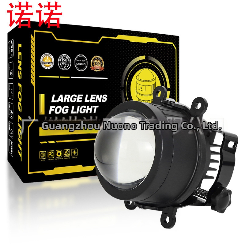 Miglas gaisma ar četrstūra stiprinājumu un lēcu, daudzkrāsas LED, 9-32V, 55W, 6500lm, IP68, Nono