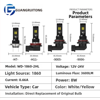 LED miglas lukturis WD-1860-2HL motociklam, 8W, 12-24V, 3600LM