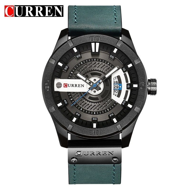 Muški sat Curren 8301 s kalendarom, kvarcni mehanizam, 45 mm cifernik, vodootpornost 30 m, remen od imitirane kože