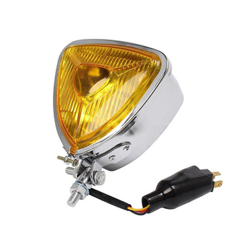 Motorkerékpár fényszóró, fémből készült háromszög alakú előfény, modell JH333, 12V, 35W, levehető lámpatakaró