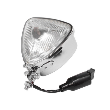 Motorkerékpár fényszóró, fémből készült háromszög alakú előfény, modell JH333, 12V, 35W, levehető lámpatakaró