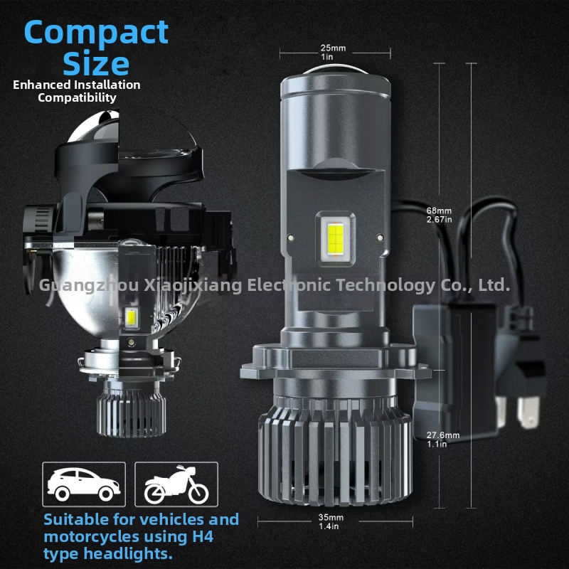 P6 LED priekinė lemputė H4 su integruotu aukštu/žemu spinduliu – 31W, 12V, 3000LM, IP68