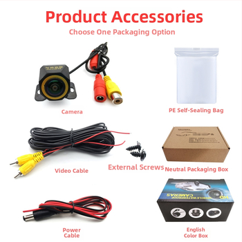 Automobiili tagurduskamera 170° laia nurga, AHD video signaal, 720P resolutsioon, 12V toide, peegelkujutis