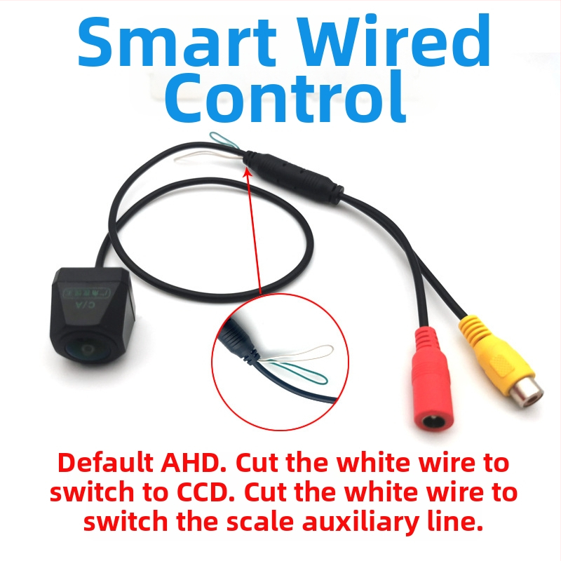 Kahekordse lülitusega tagurduskaamera auto navigatsioonisüsteemidele, AHD/CCD, 720p, 12V, reguleeritav vaatenurk