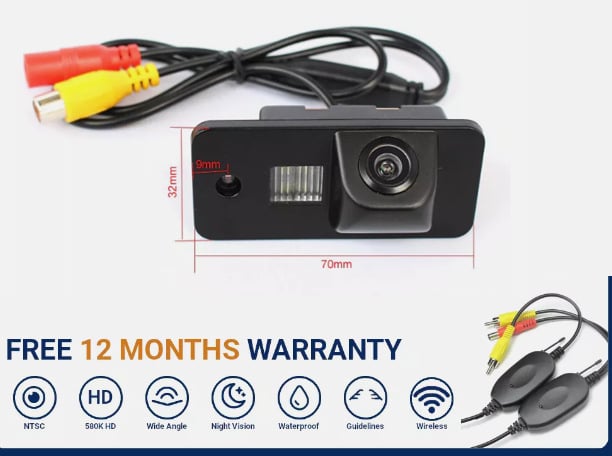 Juhtmevaba tagurkamra Volkswagen Multivan Caravelle T5/T5.1/T6, 12V, 170° vaatenurk, 500TVL lahutusvõime, kaks video sisendit, mudel JF-02298