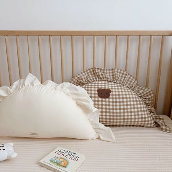 Párna belső maggal – pamut dumpling alakú párna hímzéssel, deréktámasz, ütközésvédő, levehető és mosható