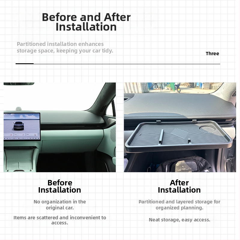 ZEEKR 007 pasažiera pusē pārnēsājamais auto galda panelis - ABS materiāls, automašīnas interjera aksesuārs, modelis Jixin 007, pielāgojams