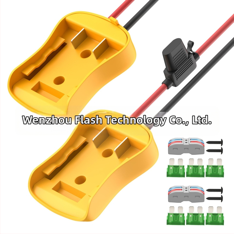 DeWalt 18V/20V litija baterijas adapters bērnu braucamajam elektroauto vadības kabelim — savienotājs