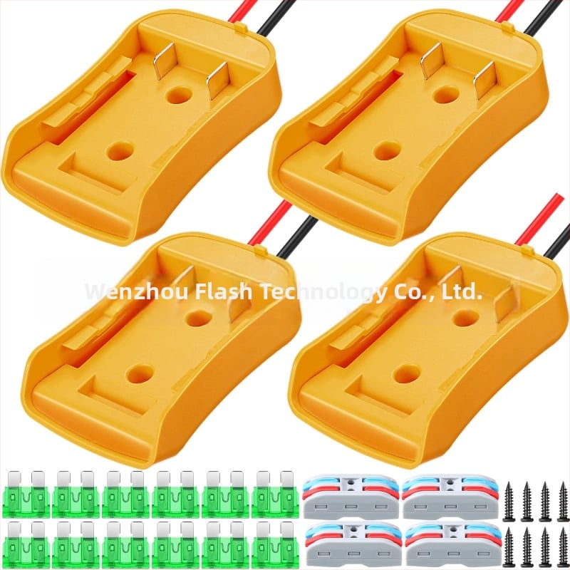 DeWalt 18V/20V litija baterijas adapters bērnu braucamajam elektroauto vadības kabelim — savienotājs