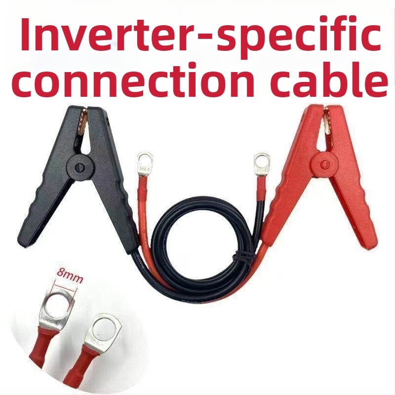 Ārkārtas 12V akumulatora savienojuma kabelis ar vara deguna klipu invertoram