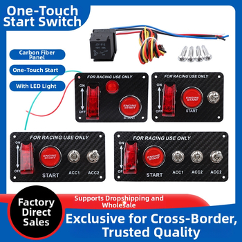 Universālais auto aizdedzes slēdzis ar vienu pogu iedarbināšanai un LED indikatoru, 12V