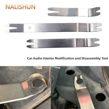 Automobiļa skaņas sistēmas un durvju paneļa demontāžas instruments – metāla konstrukcija, pry plate un skrūvgriezis, zīmols There Shun