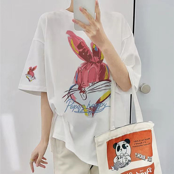 Majica od pamuka s printom anime crtani, kratki rukavi, okrugli izrez, 95%+ pamuka