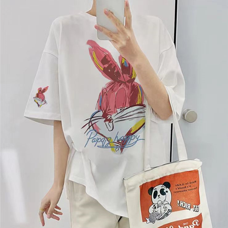 Majica od pamuka s printom anime crtani, kratki rukavi, okrugli izrez, 95%+ pamuka