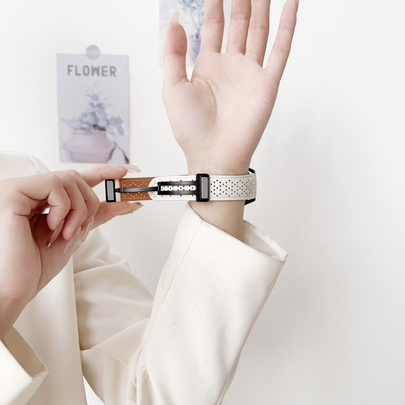 Brățară pentru smartwatch: piele naturală, încuietoare magnetică, lățimi 18/20/22 mm, compatibilă cu Huawei GT5/GT43 și ceasuri Honor