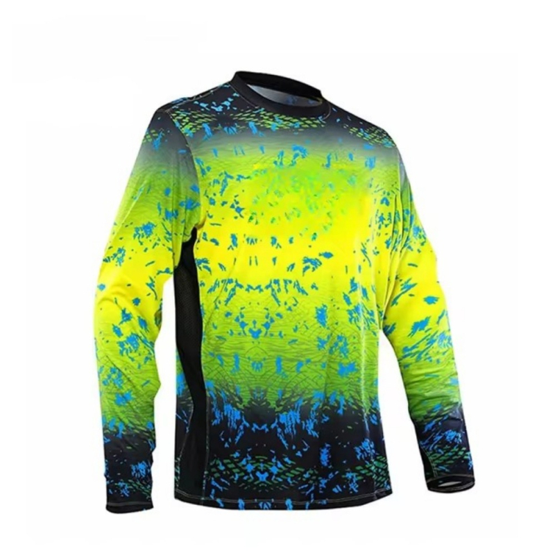 Vīriešu garām piedurknēm makšķerēšanas krekls ar UPF 50, elpojošs, ātri žūst, mitruma vadīšana, kokvilnas maisījuma audums