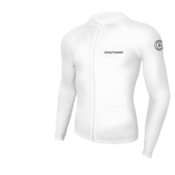 Muški rash guard za ronjenje sa dijelivim zatvaračem, snorkanje, najlon, brzo se suši, jednobojni uzorak