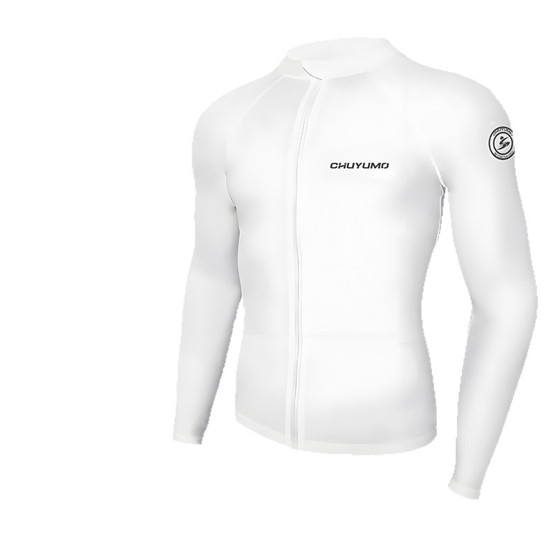 Muški rash guard za ronjenje sa dijelivim zatvaračem, snorkanje, najlon, brzo se suši, jednobojni uzorak
