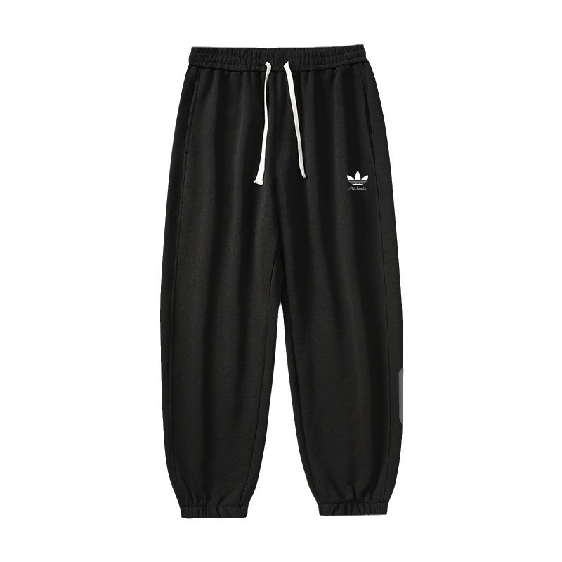 Muške sportske hlače s fleece podstavom, slobodan kroj, visokim strukom, vezivanje šnoru, mikroelastičnost
