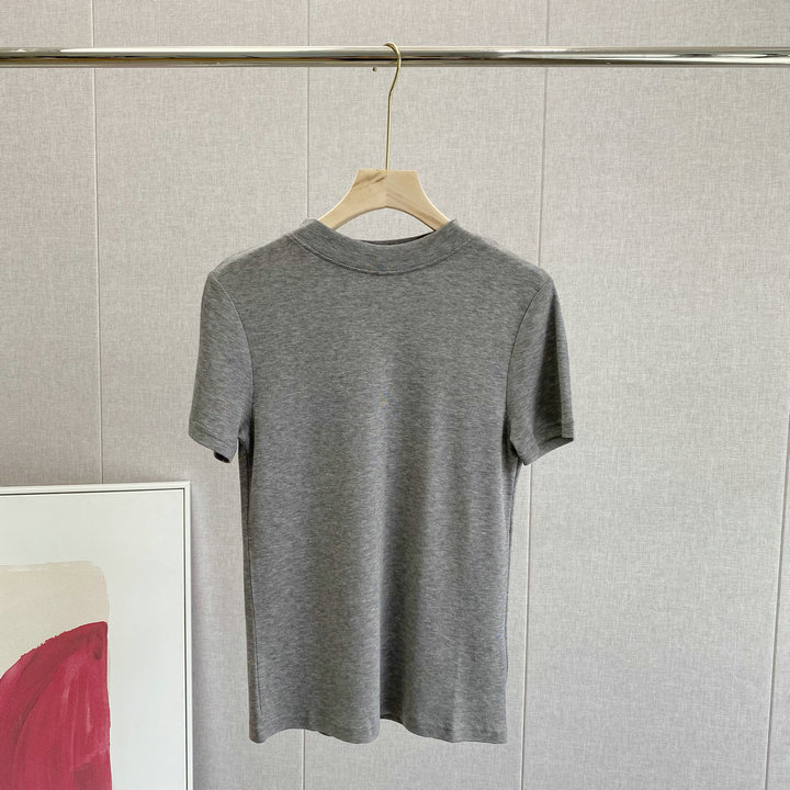 Majica kratkih rukava od Tencel Lyocell, okrugli izrez, jednobojna, 70–80% Lyocell, standardna duljina, ljeto 2024, japansko-korejski ležerni stil