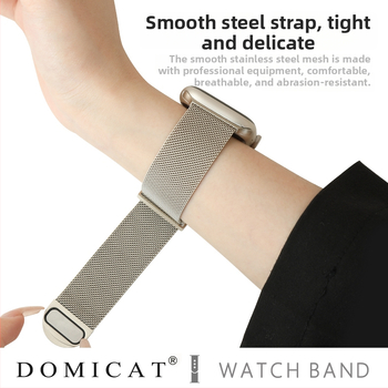 Apple Watchi Milanese roostevabast terasest magnetkäevõru, magnetkinnitus, kohandatavad liidese suurused, kaal 30 g, turule jõudmine 2025