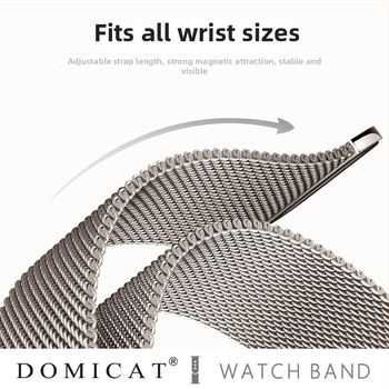 Apple Watchi Milanese roostevabast terasest magnetkäevõru, magnetkinnitus, kohandatavad liidese suurused, kaal 30 g, turule jõudmine 2025