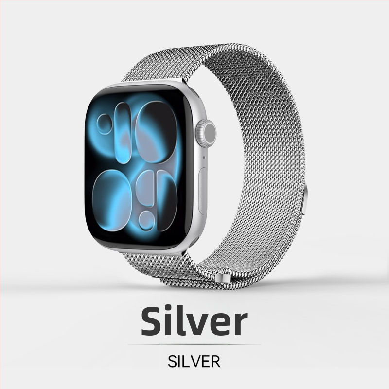 Apple Watchi Milanese roostevabast terasest magnetkäevõru, magnetkinnitus, kohandatavad liidese suurused, kaal 30 g, turule jõudmine 2025