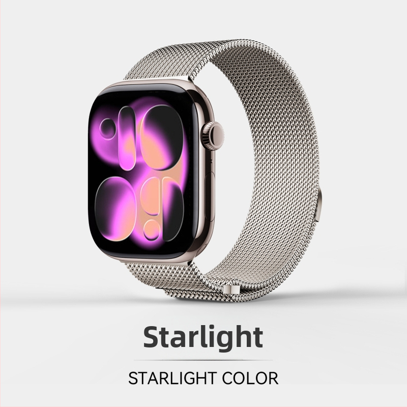 Apple Watchi Milanese roostevabast terasest magnetkäevõru, magnetkinnitus, kohandatavad liidese suurused, kaal 30 g, turule jõudmine 2025