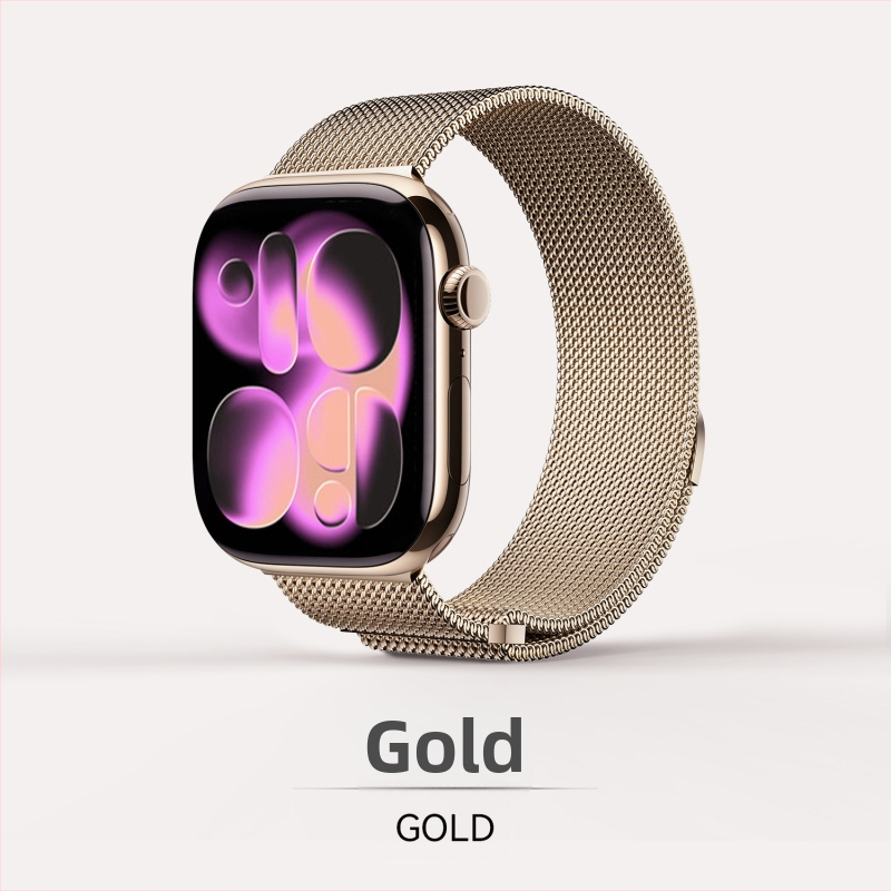 Apple Watchi Milanese roostevabast terasest magnetkäevõru, magnetkinnitus, kohandatavad liidese suurused, kaal 30 g, turule jõudmine 2025