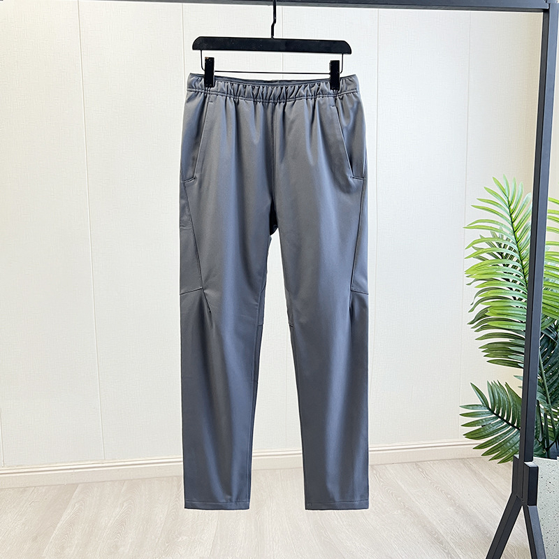 Muške sportske casual hlače ravnog kroja, debeli fleece podstava za zimu, poliester s elastanom, s više džepova