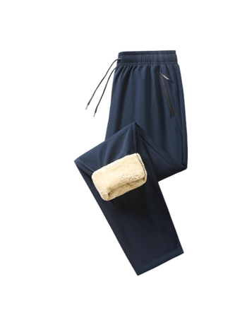 Meeste talve püksid fleece-voodriga, vaba lõige, keskmine talje, polüester