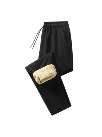 Meeste talve püksid fleece-voodriga, vaba lõige, keskmine talje, polüester