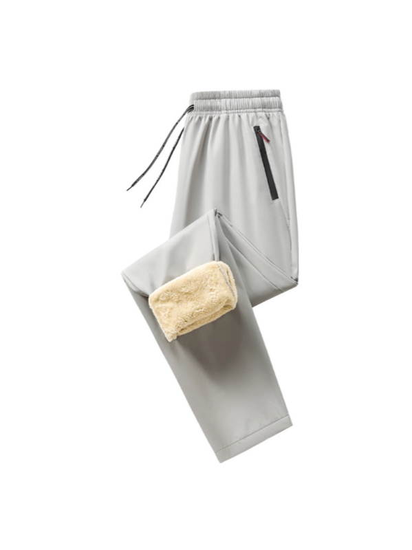 Meeste talve püksid fleece-voodriga, vaba lõige, keskmine talje, polüester