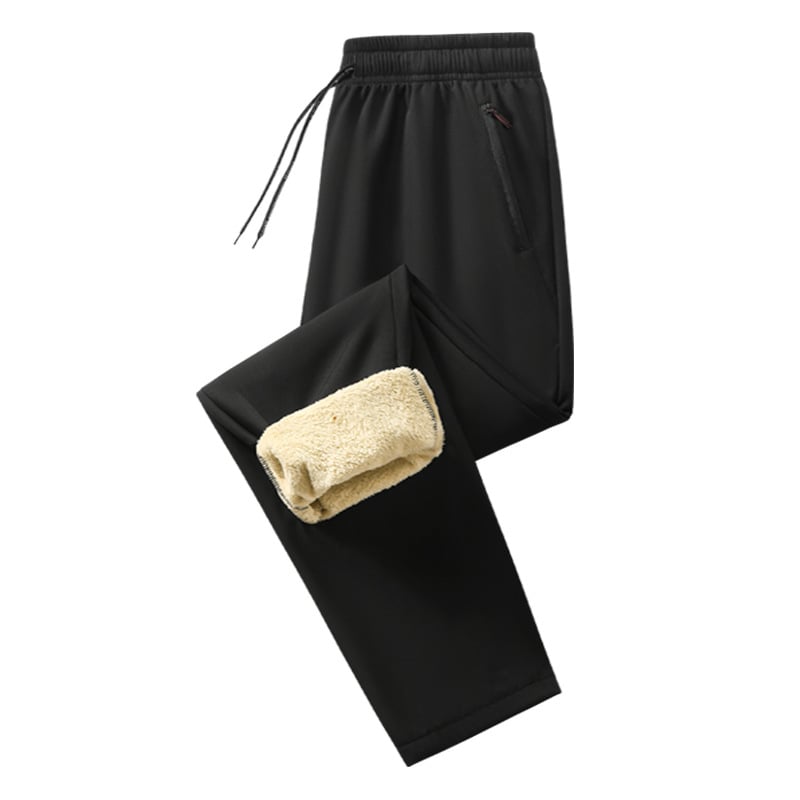 Meeste talve püksid fleece-voodriga, vaba lõige, keskmine talje, polüester
