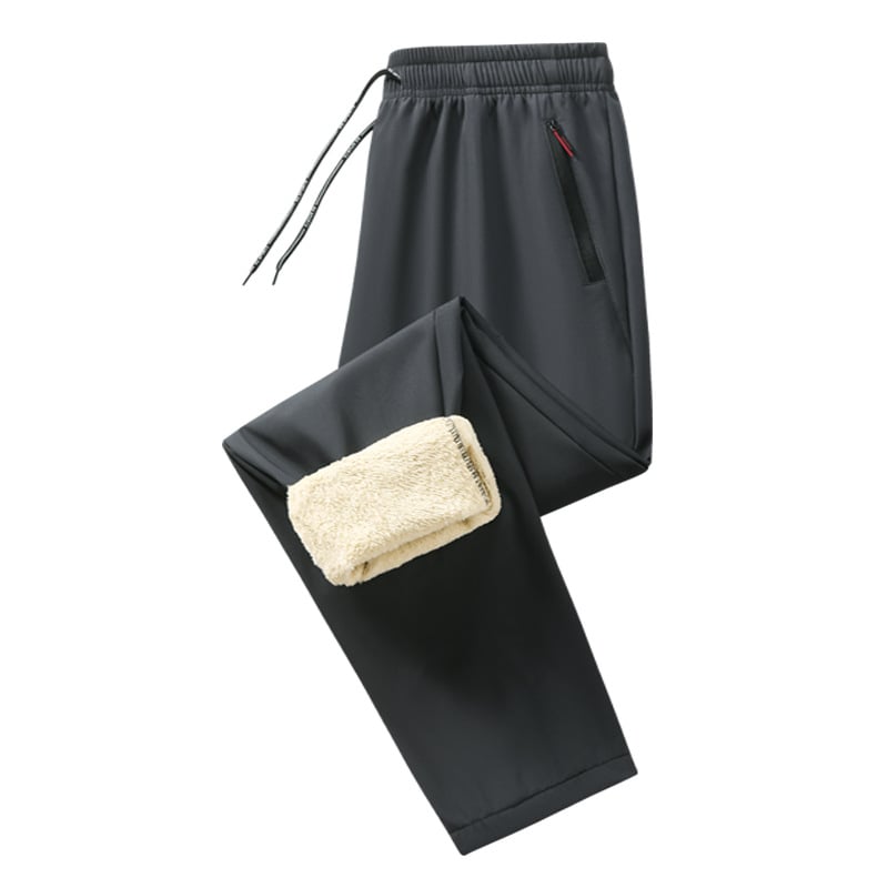 Meeste talve püksid fleece-voodriga, vaba lõige, keskmine talje, polüester