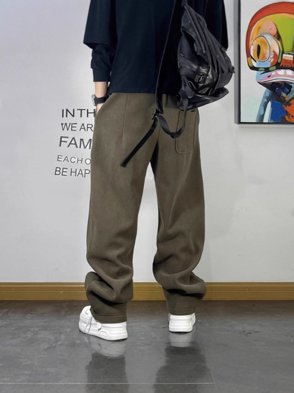 Muške sportske hlače s retro patchworkom, pletene, ravni kroj, casual hlače, plus veličina