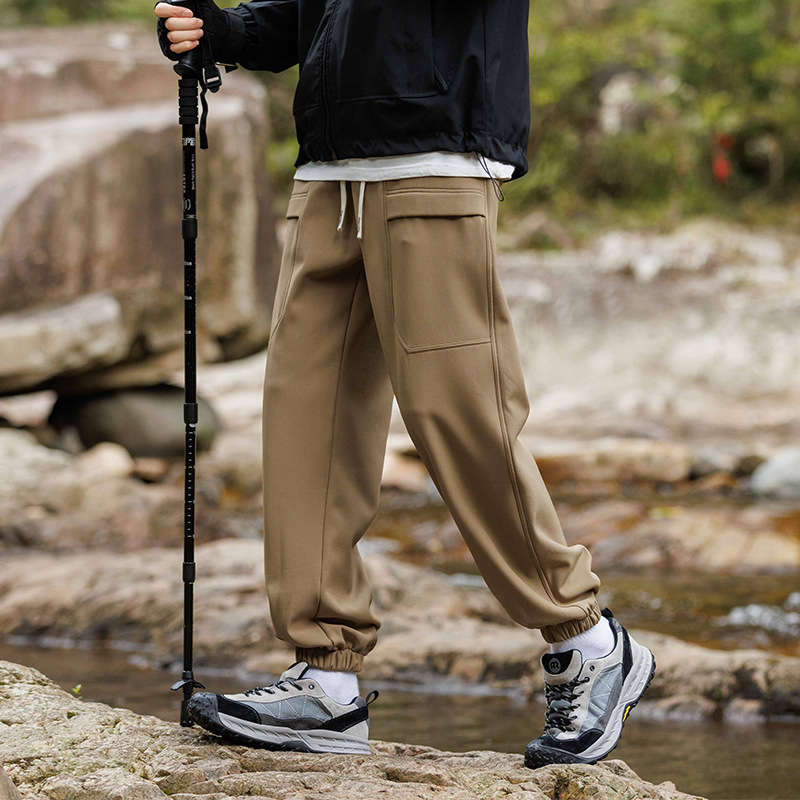 Ανδρικά παντελόνια Softshell με επένδυση φλίς, αδιάβροχα, αντιανεμικά, ανθεκτικά στη φθορά και απομάκρυνση υγρασίας για υπαίθρια εργασία και αθλήματα