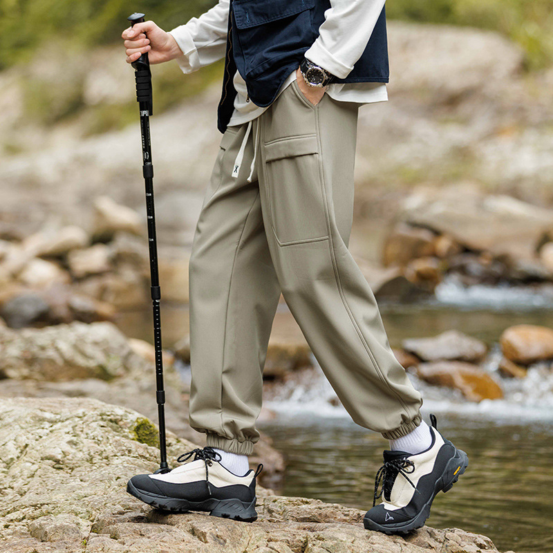 Ανδρικά παντελόνια Softshell με επένδυση φλίς, αδιάβροχα, αντιανεμικά, ανθεκτικά στη φθορά και απομάκρυνση υγρασίας για υπαίθρια εργασία και αθλήματα