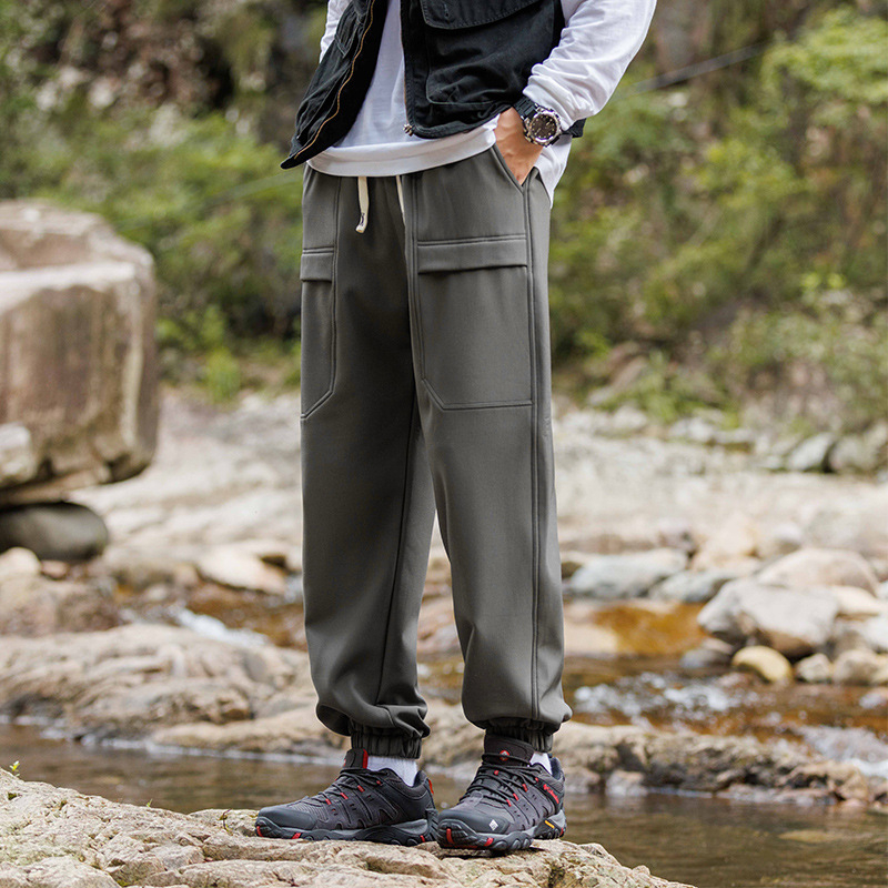 Ανδρικά παντελόνια Softshell με επένδυση φλίς, αδιάβροχα, αντιανεμικά, ανθεκτικά στη φθορά και απομάκρυνση υγρασίας για υπαίθρια εργασία και αθλήματα