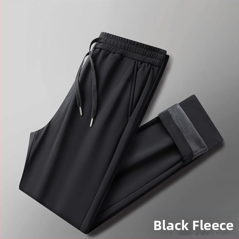 Meeste nailonist sportpüksid fliisvooderiga, sirge lõige, kõrge vöökoht, kõrge elastsus, vöökoha köis, 82,4% nailon / 17,6% spandeks