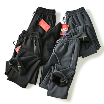 Ανδρικά χειμερινά παντελόνια soft shell με γραφένιο, αδιάβροχα, αντιανεμικά, με fleece επένδυση, ευθύγραμμη γραμμή