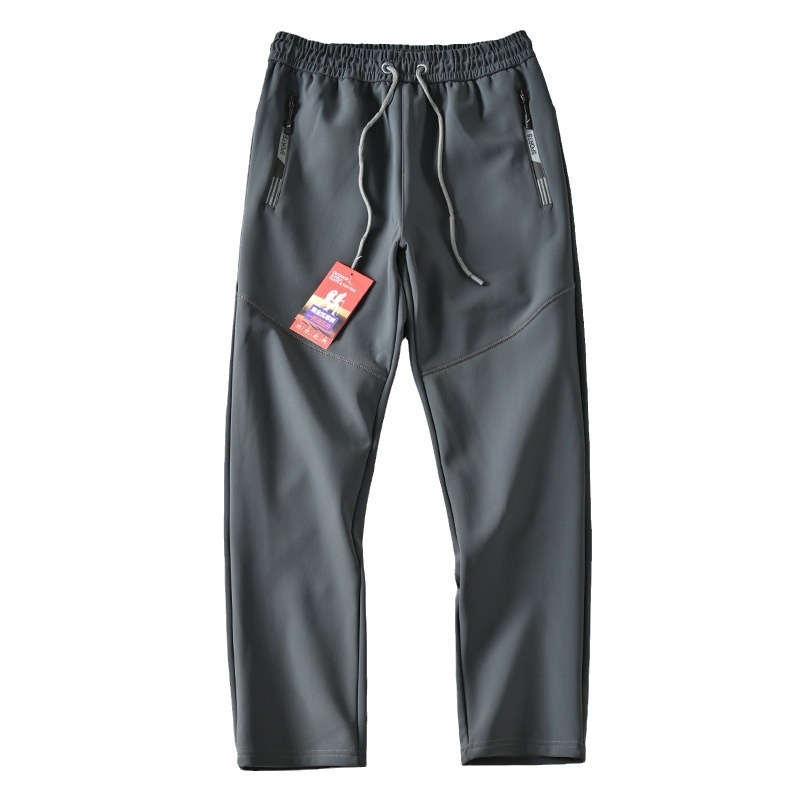 Ανδρικά χειμερινά παντελόνια soft shell με γραφένιο, αδιάβροχα, αντιανεμικά, με fleece επένδυση, ευθύγραμμη γραμμή