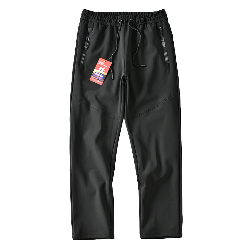 Ανδρικά χειμερινά παντελόνια soft shell με γραφένιο, αδιάβροχα, αντιανεμικά, με fleece επένδυση, ευθύγραμμη γραμμή