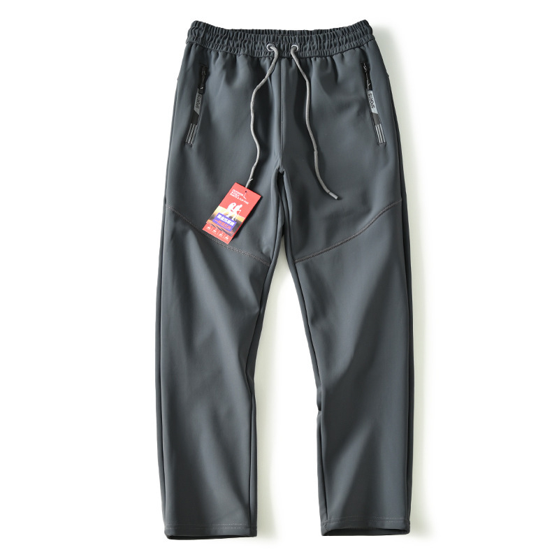 Ανδρικά χειμερινά παντελόνια soft shell με γραφένιο, αδιάβροχα, αντιανεμικά, με fleece επένδυση, ευθύγραμμη γραμμή